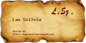 Lax Szilvia névjegykártya