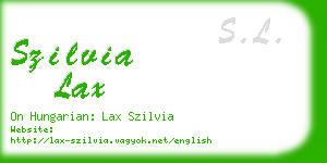 szilvia lax business card